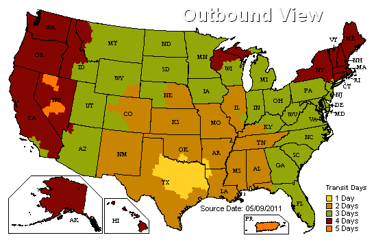 UPS Zone Map